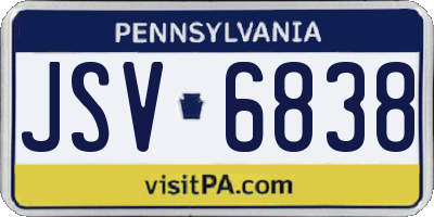 PA license plate JSV6838