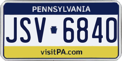 PA license plate JSV6840
