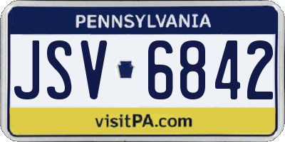 PA license plate JSV6842
