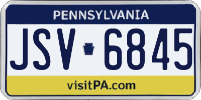 PA license plate JSV6845