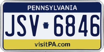 PA license plate JSV6846