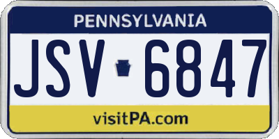 PA license plate JSV6847