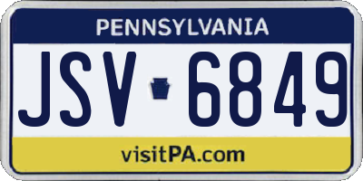 PA license plate JSV6849