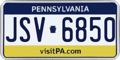 PA license plate JSV6850