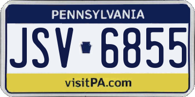 PA license plate JSV6855