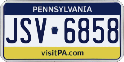 PA license plate JSV6858