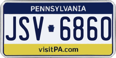 PA license plate JSV6860