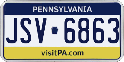 PA license plate JSV6863