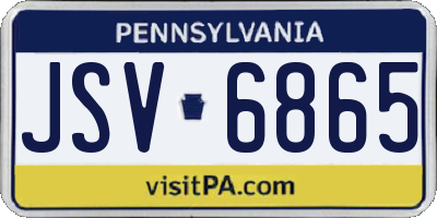 PA license plate JSV6865