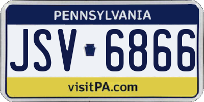 PA license plate JSV6866