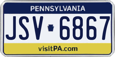PA license plate JSV6867