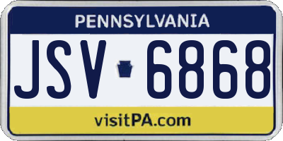 PA license plate JSV6868