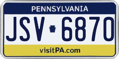 PA license plate JSV6870