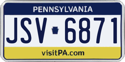 PA license plate JSV6871