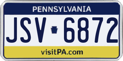 PA license plate JSV6872