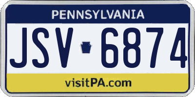 PA license plate JSV6874