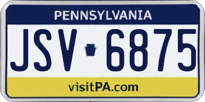 PA license plate JSV6875