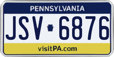 PA license plate JSV6876