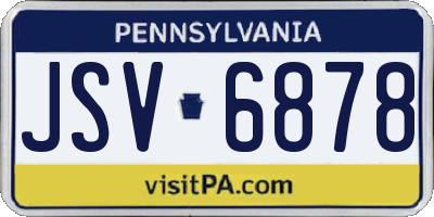 PA license plate JSV6878