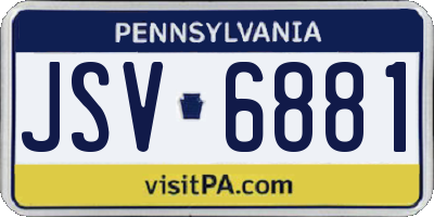 PA license plate JSV6881