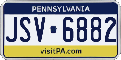PA license plate JSV6882