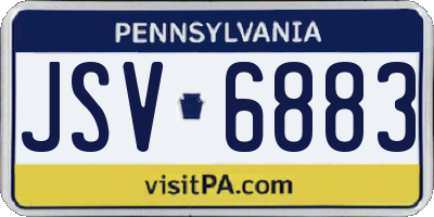 PA license plate JSV6883