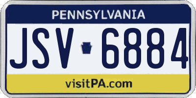 PA license plate JSV6884
