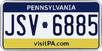 PA license plate JSV6885