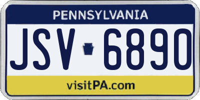 PA license plate JSV6890