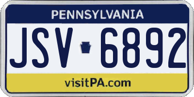 PA license plate JSV6892