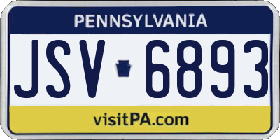 PA license plate JSV6893