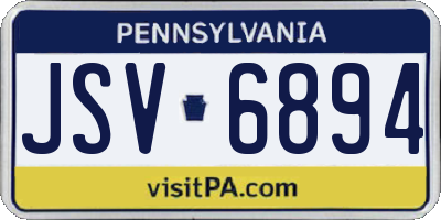 PA license plate JSV6894