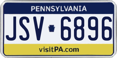 PA license plate JSV6896