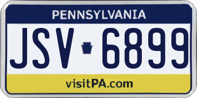 PA license plate JSV6899