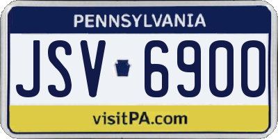 PA license plate JSV6900