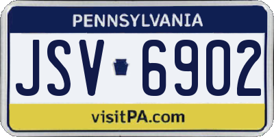 PA license plate JSV6902