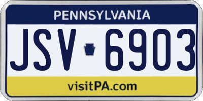 PA license plate JSV6903
