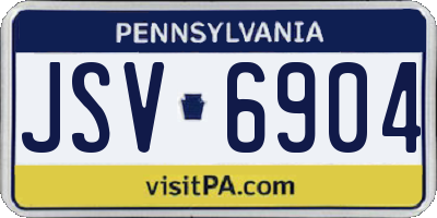 PA license plate JSV6904