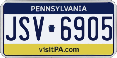 PA license plate JSV6905