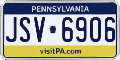 PA license plate JSV6906
