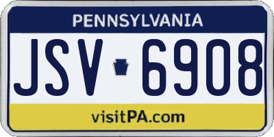 PA license plate JSV6908
