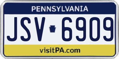 PA license plate JSV6909
