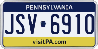 PA license plate JSV6910