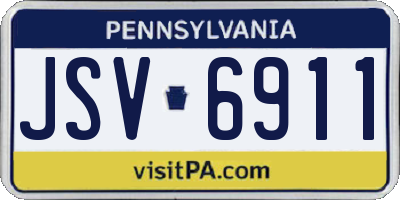 PA license plate JSV6911