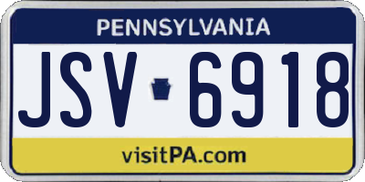 PA license plate JSV6918