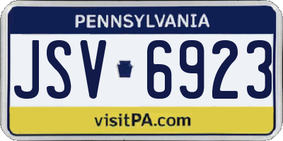 PA license plate JSV6923