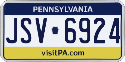 PA license plate JSV6924