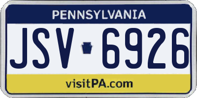 PA license plate JSV6926