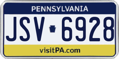 PA license plate JSV6928