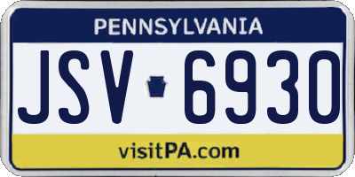PA license plate JSV6930